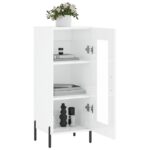 vidaXL Komoda lesklá biela 34,5x34x90 cm spracované drevo – Obrázok 4