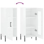vidaXL Komoda lesklá biela 34,5x34x90 cm spracované drevo – Obrázok 9
