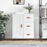 vidaXL Komoda biela 69,5x34x90 cm kompozitné drevo