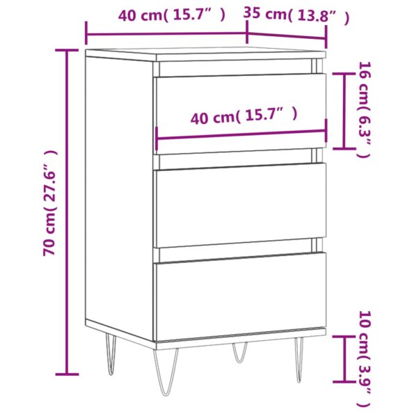 vidaXL Komoda čierna 40x35x70 cm kompozitné drevo – Obrázok 11