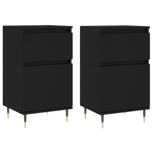 vidaXL Komody 2 ks čierne 40x35x70 cm kompozitné drevo – Obrázok 2