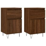 vidaXL Komody 2 ks hnedý dub 40x35x70 cm kompozitné drevo – Obrázok 2