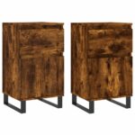 vidaXL Komody 2 ks dymový dub 40x35x70 cm kompozitné drevo – Obrázok 2