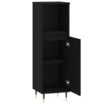 vidaXL Skrinka do kúpeľne čierna 30x30x100 cm kompozitné drevo – Obrázok 6