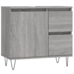 vidaXL Kúpeľňová skrinka sivý dub sonoma 65x33x60 cm kompozitné drevo – Obrázok 2