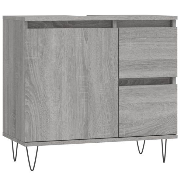 vidaXL Kúpeľňová skrinka sivý dub sonoma 65x33x60 cm kompozitné drevo – Obrázok 2
