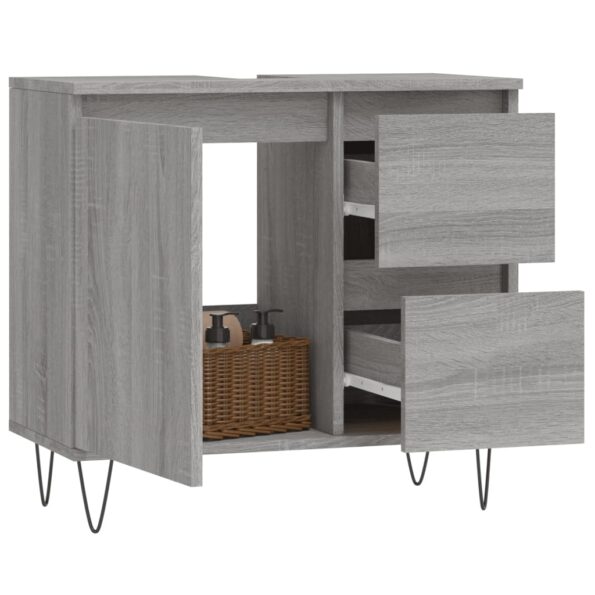 vidaXL Kúpeľňová skrinka sivý dub sonoma 65x33x60 cm kompozitné drevo – Obrázok 3