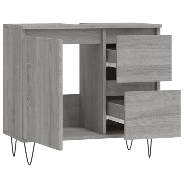 vidaXL Kúpeľňová skrinka sivý dub sonoma 65x33x60 cm kompozitné drevo – Obrázok 4