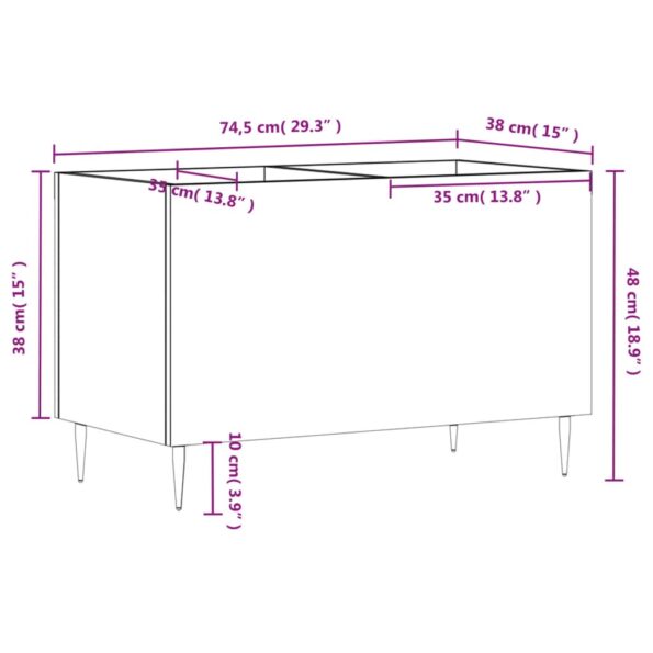 vidaXL Skrinka na platne čierna 74,5x38x48 cm kompozitné drevo – Obrázok 9