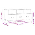 vidaXL TV skrinka dymový dub 102x36x50 cm kompozitné drevo – Obrázok 12