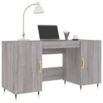 vidaXL Stôl sivý dub sonoma 140x50x75 cm kompozitné drevo – Obrázok 3
