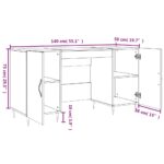 vidaXL Stôl sivý dub sonoma 140x50x75 cm kompozitné drevo – Obrázok 12
