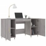 vidaXL Stôl sivý dub sonoma 140x50x75 cm kompozitné drevo – Obrázok 4