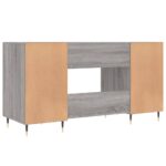 vidaXL Stôl sivý dub sonoma 140x50x75 cm kompozitné drevo – Obrázok 8