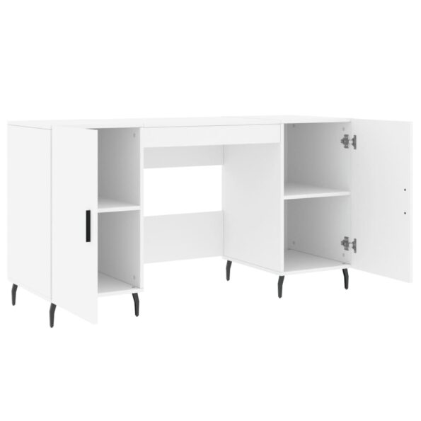 vidaXL Stôl biely 140x50x75 cm kompozitné drevo – Obrázok 5