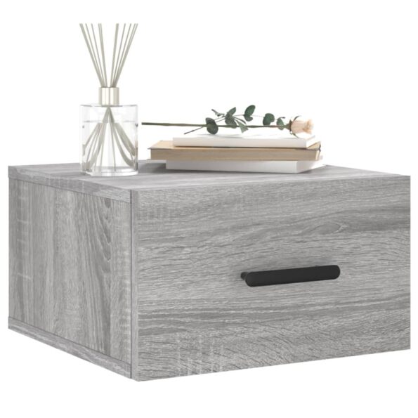vidaXL Nástenné nočné stolíky 2 ks sivé sonoma 35x35x20 cm – Obrázok 3