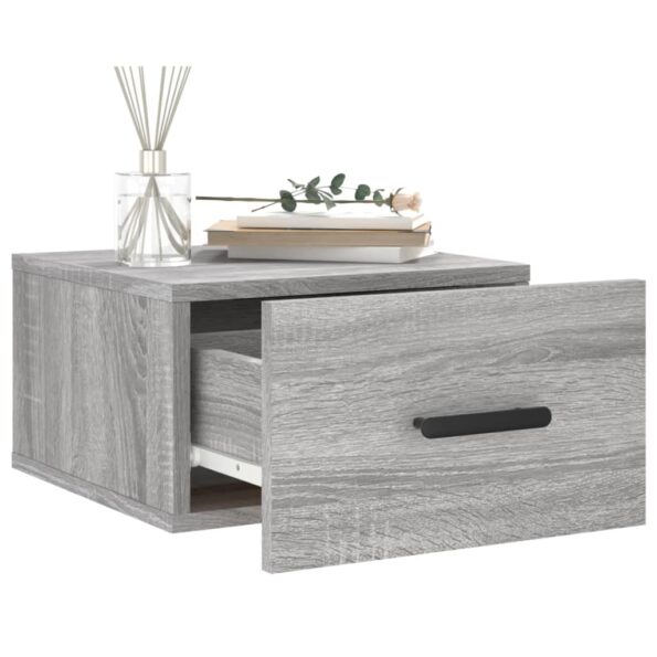 vidaXL Nástenné nočné stolíky 2 ks sivé sonoma 35x35x20 cm – Obrázok 4