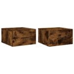 vidaXL Nástenné nočné stolíky 2 ks dymový dub 35x35x20 cm – Obrázok 2