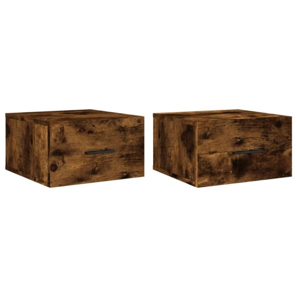 vidaXL Nástenné nočné stolíky 2 ks dymový dub 35x35x20 cm – Obrázok 2