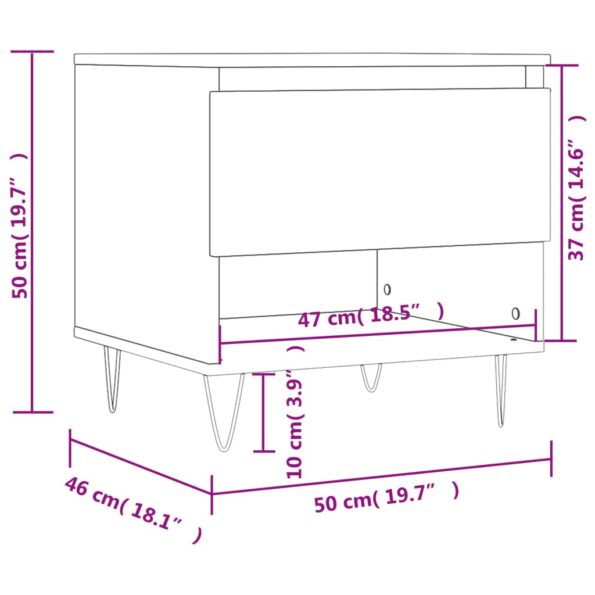 vidaXL Konferenčný stolík čierny 50x46x50 cm kompozitné drevo – Obrázok 11