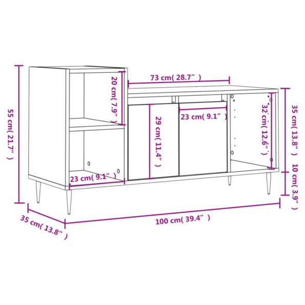 vidaXL TV skrinka biela 100x35x55 cm spracované drevo – Obrázok 12