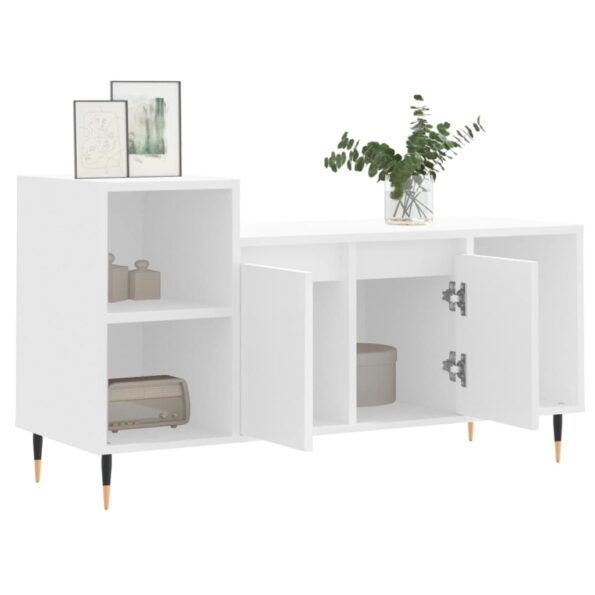 vidaXL TV skrinka biela 100x35x55 cm spracované drevo – Obrázok 4