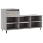 vidaXL Botník sivý dub sonoma 102x36x60 cm spracované drevo – Obrázok 2