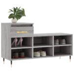 vidaXL Botník sivý dub sonoma 102x36x60 cm spracované drevo – Obrázok 3