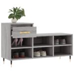 vidaXL Botník sivý dub sonoma 102x36x60 cm spracované drevo – Obrázok 4