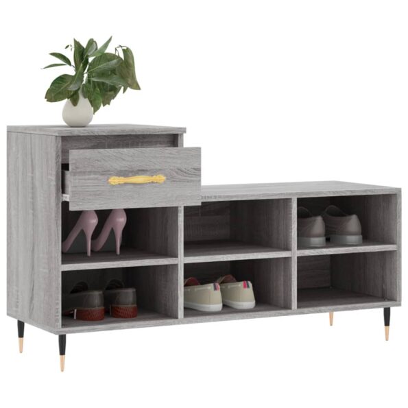 vidaXL Botník sivý dub sonoma 102x36x60 cm spracované drevo – Obrázok 4