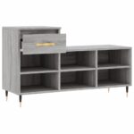 vidaXL Botník sivý dub sonoma 102x36x60 cm spracované drevo – Obrázok 6