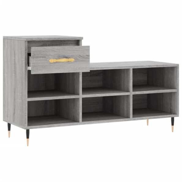 vidaXL Botník sivý dub sonoma 102x36x60 cm spracované drevo – Obrázok 6