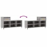 vidaXL Botník sivý dub sonoma 102x36x60 cm spracované drevo – Obrázok 9