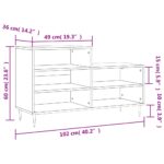 vidaXL Botník dub sonoma 102x36x60 cm spracované drevo – Obrázok 10
