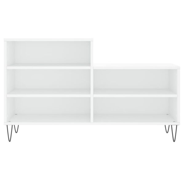 vidaXL Botník biely 102x36x60 cm spracované drevo – Obrázok 4