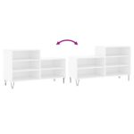 vidaXL Botník biely 102x36x60 cm spracované drevo – Obrázok 7