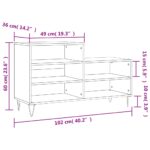 vidaXL Botník biely 102x36x60 cm spracované drevo – Obrázok 10