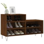 vidaXL Botník hnedý dub 102x36x60 cm spracované drevo – Obrázok 3