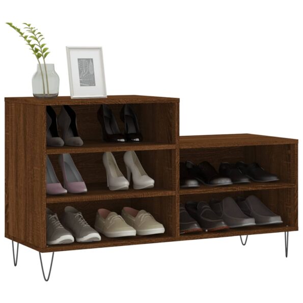 vidaXL Botník hnedý dub 102x36x60 cm spracované drevo – Obrázok 3