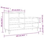 vidaXL Botník hnedý dub 102x36x60 cm spracované drevo – Obrázok 10