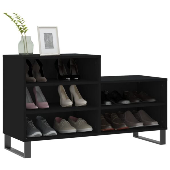 vidaXL Botník čierny 102x36x60 cm spracované drevo – Obrázok 3
