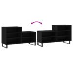 vidaXL Botník čierny 102x36x60 cm spracované drevo – Obrázok 7