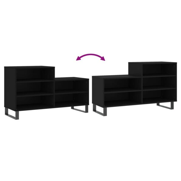 vidaXL Botník čierny 102x36x60 cm spracované drevo – Obrázok 7