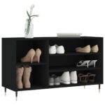 vidaXL Botník čierny 102x36x60 cm spracované drevo – Obrázok 3