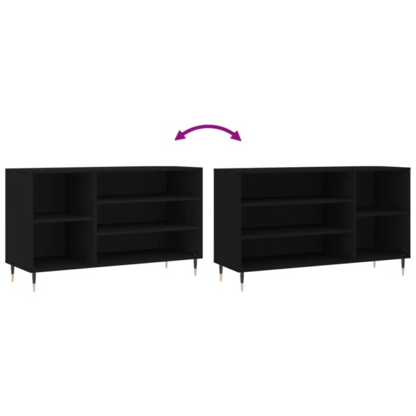 vidaXL Botník čierny 102x36x60 cm spracované drevo – Obrázok 7