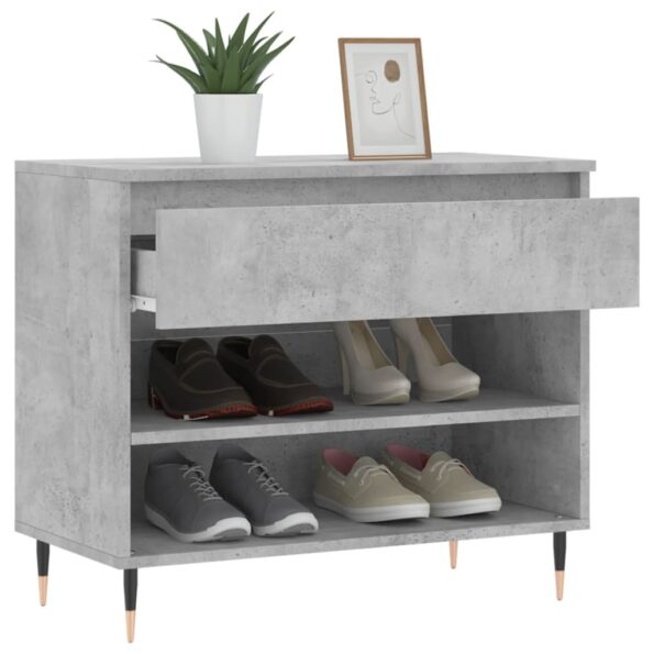 vidaXL Botník betónovo sivý 70x36x60 cm spracované drevo – Obrázok 4
