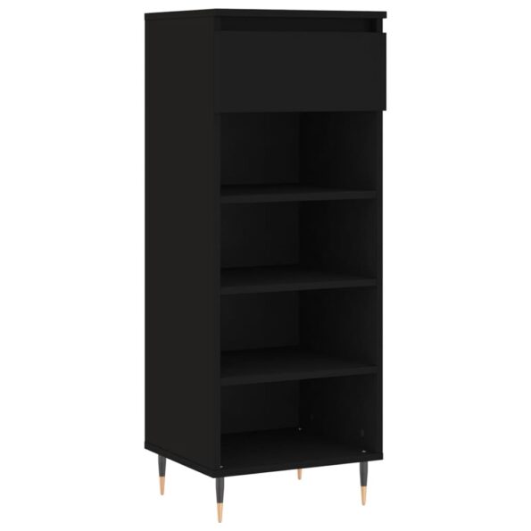 vidaXL Botník čierny 40x36x105 cm spracované drevo – Obrázok 2