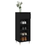 vidaXL Botník čierny 40x36x105 cm spracované drevo – Obrázok 3