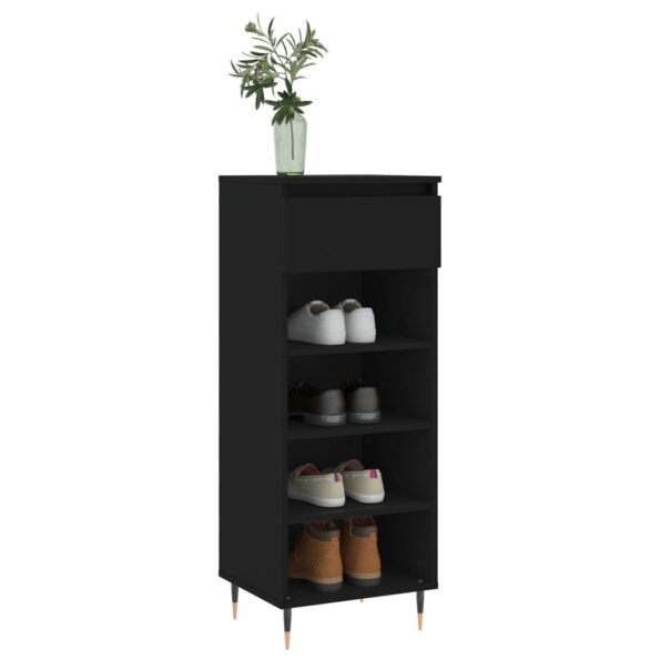 vidaXL Botník čierny 40x36x105 cm spracované drevo – Obrázok 3