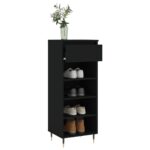 vidaXL Botník čierny 40x36x105 cm spracované drevo – Obrázok 4